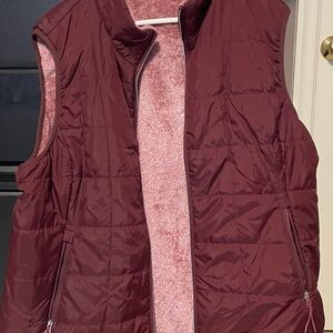 Women's Burgundy Quilted Vest